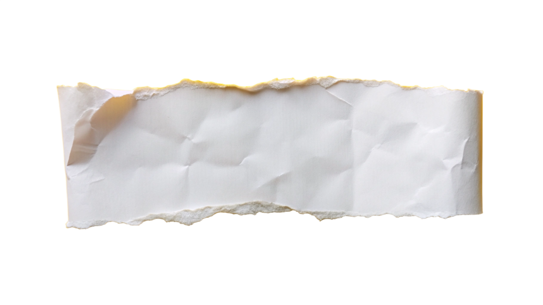 White Torn ripper paper sheet Texture isolated on transparent background png