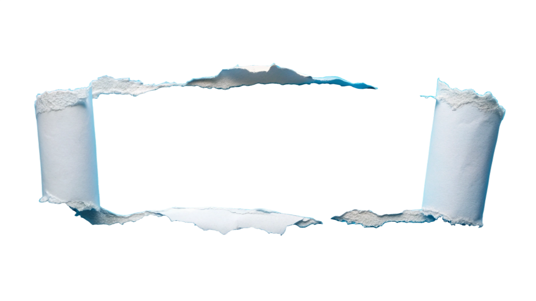 White Torn ripper paper sheet Texture isolated on transparent background png