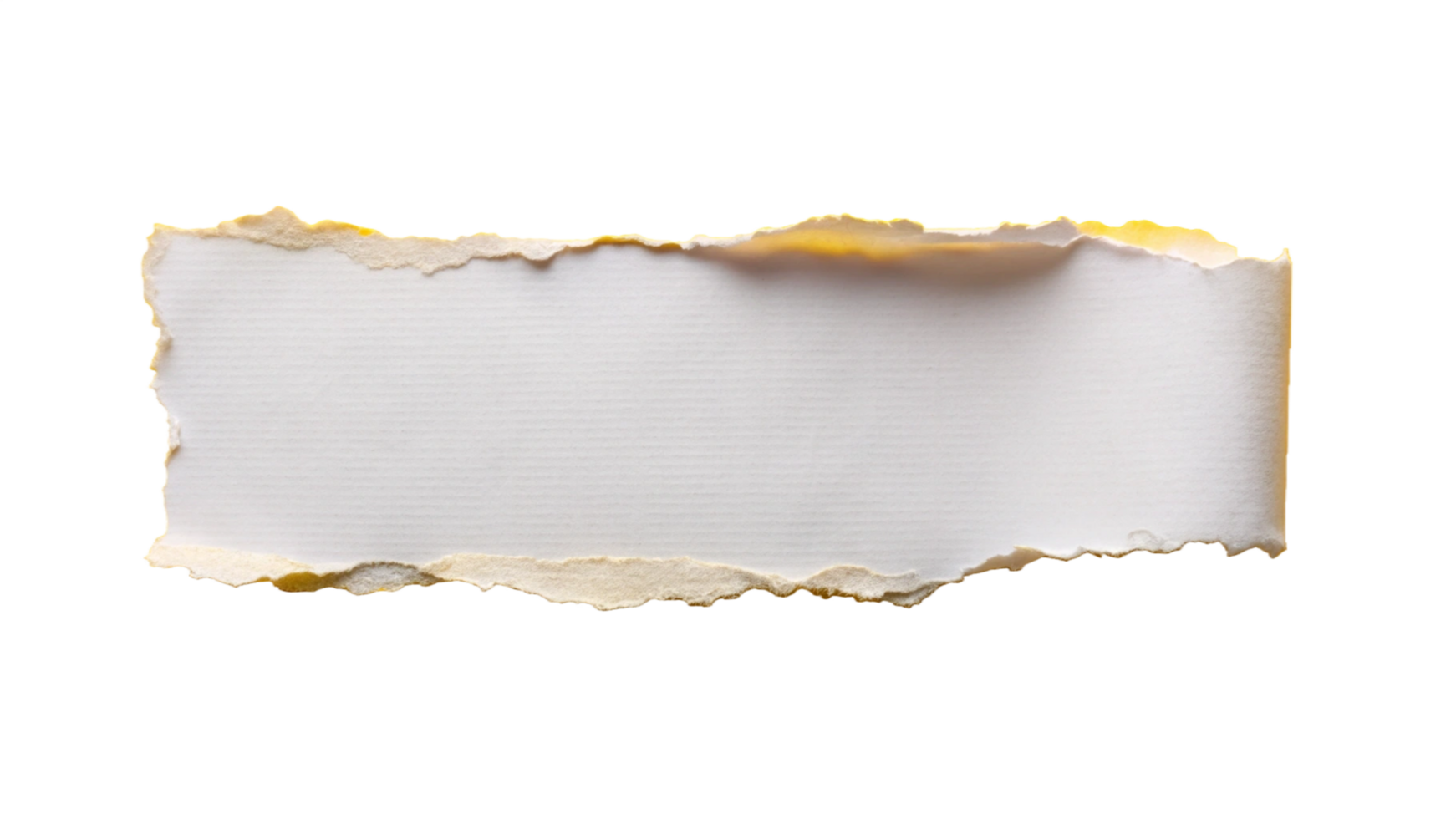White Torn ripper paper sheet Texture isolated on transparent background png