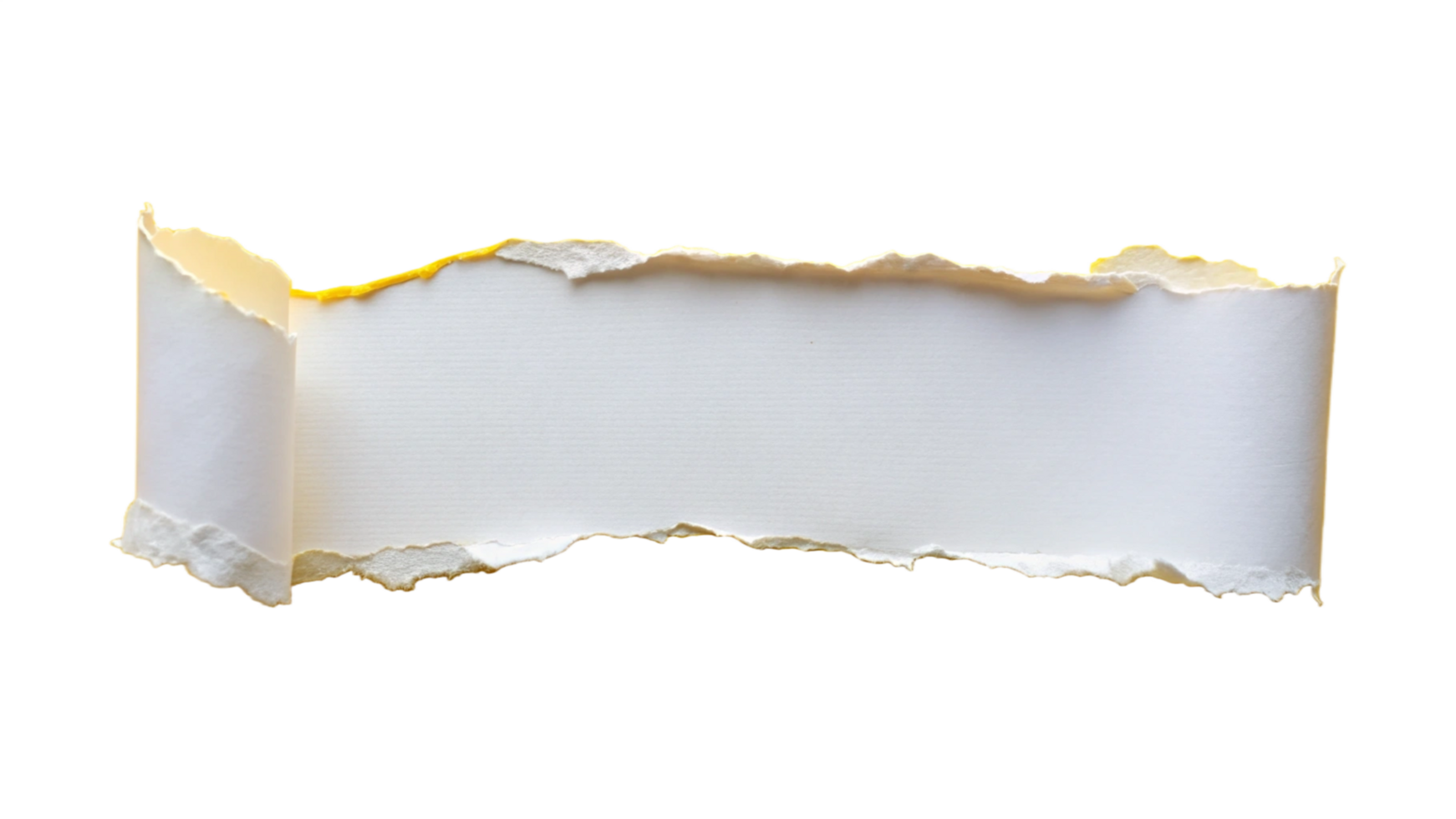 White Torn ripper paper sheet Texture isolated on transparent background png