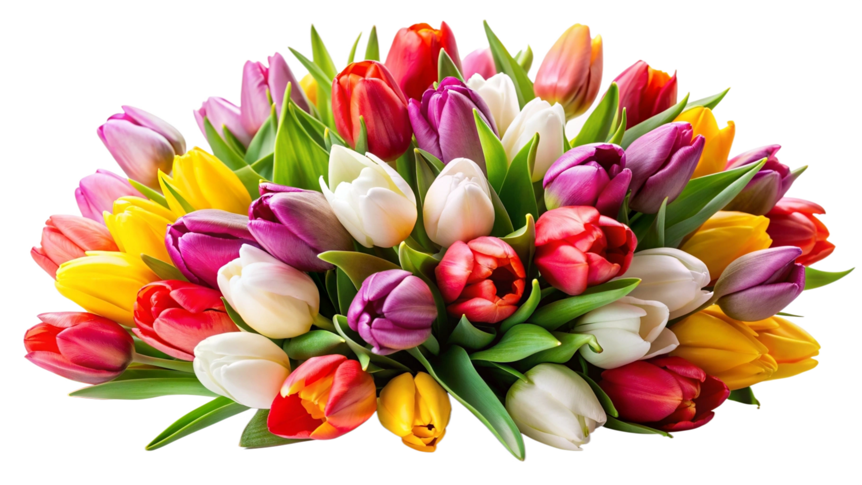 Beautiful bouquet of flowers isolated on transparent background png