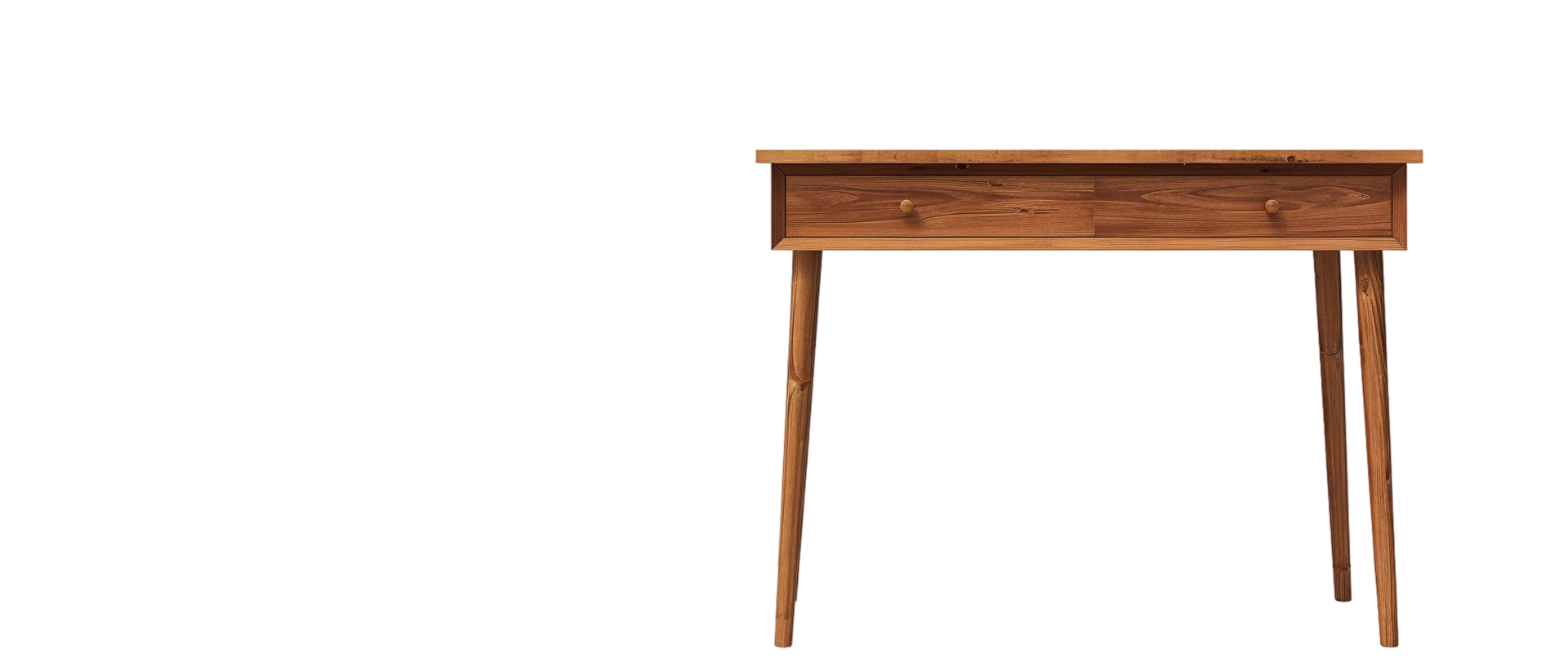 Isolated wooden desk with drawer against transparent background png