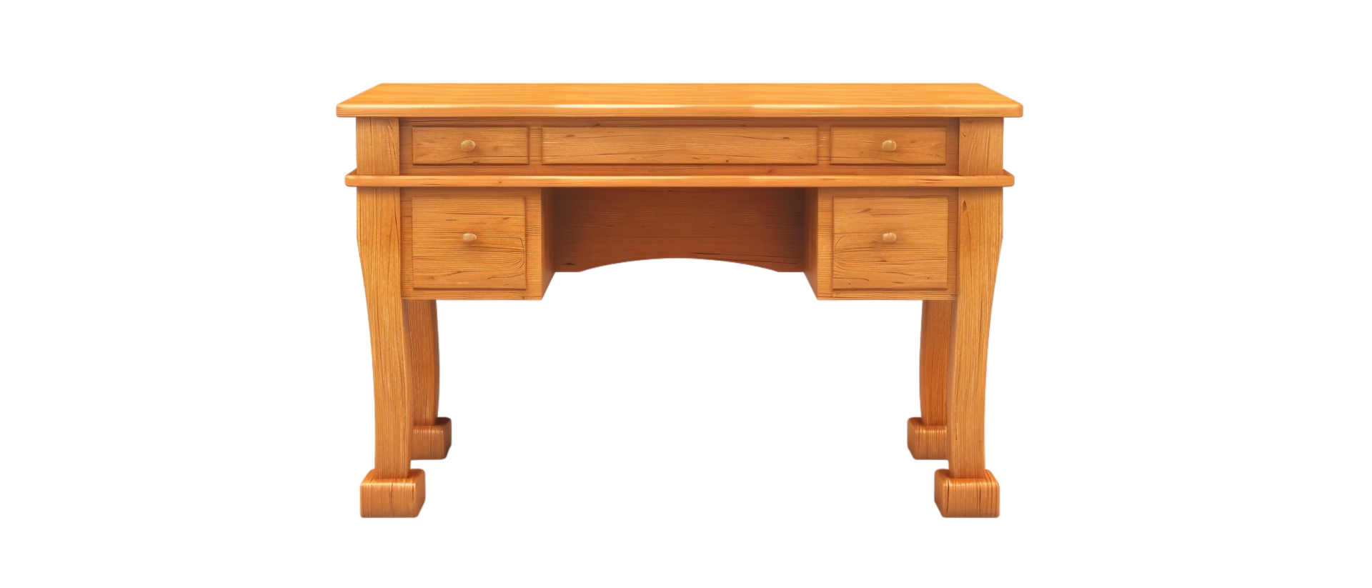 Isolated wooden desk with drawer against transparent background png