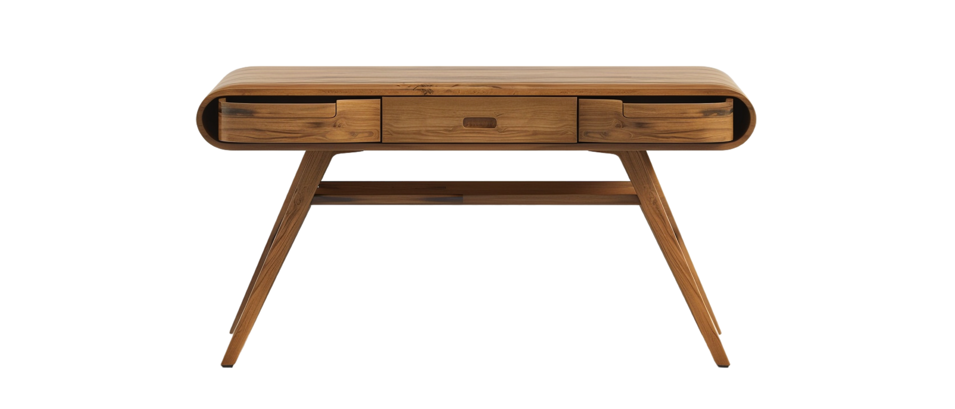 Isolated wooden desk with drawer against transparent background png