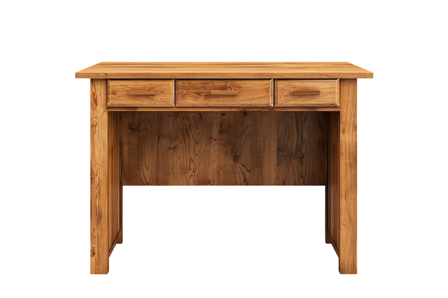 Isolated wooden desk with drawer against transparent background png