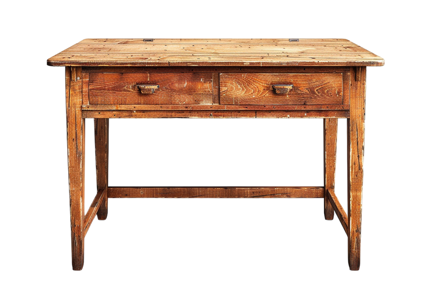 Isolated wooden desk with drawer against transparent background png