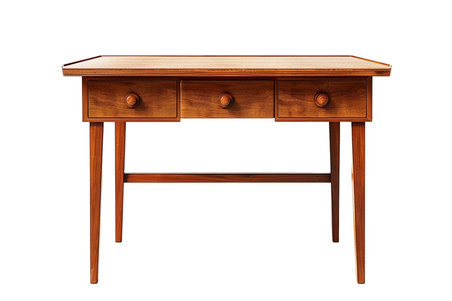 Isolated wooden desk with drawer against transparent background png