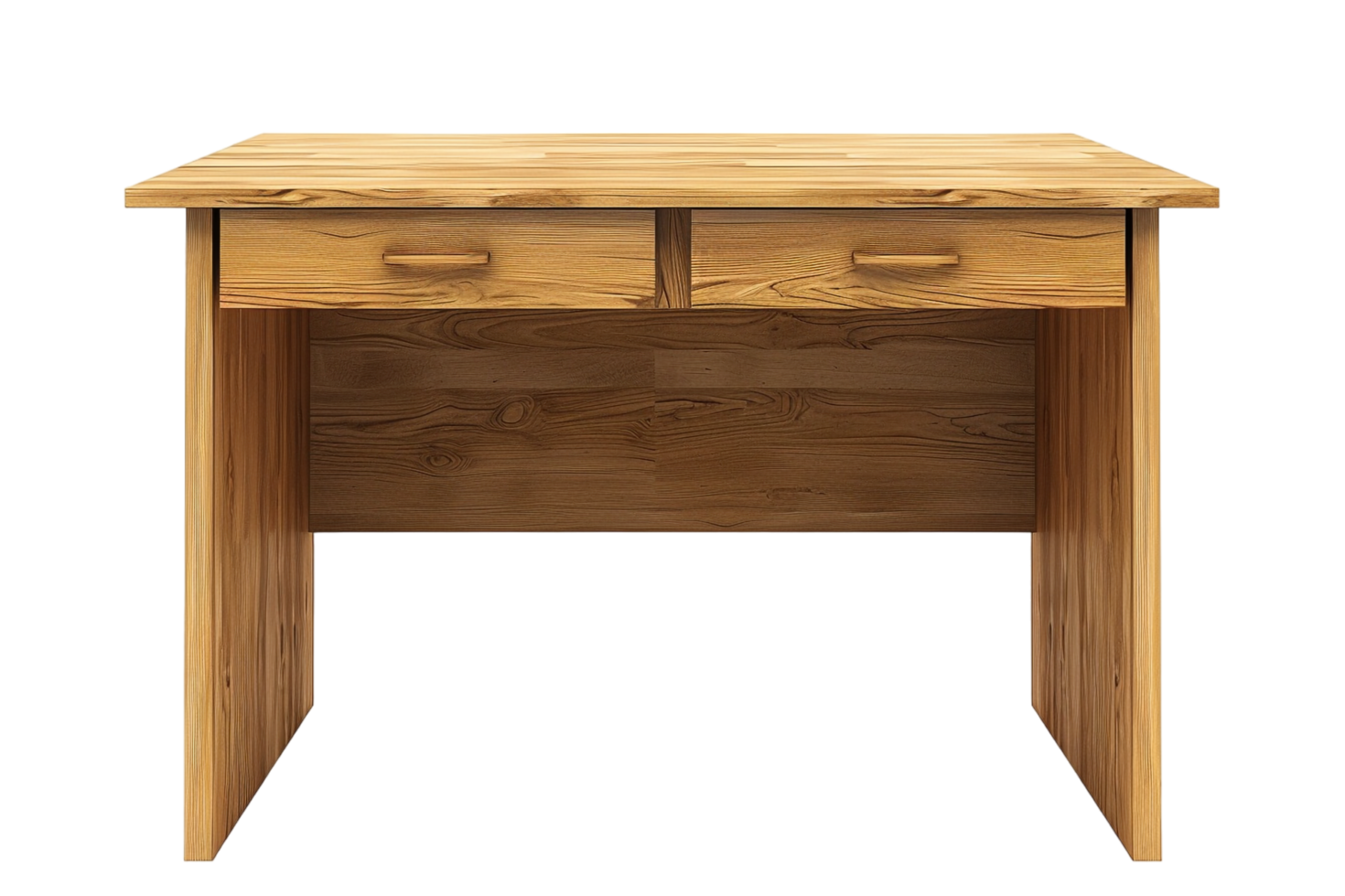 Isolated wooden desk with drawer against transparent background png