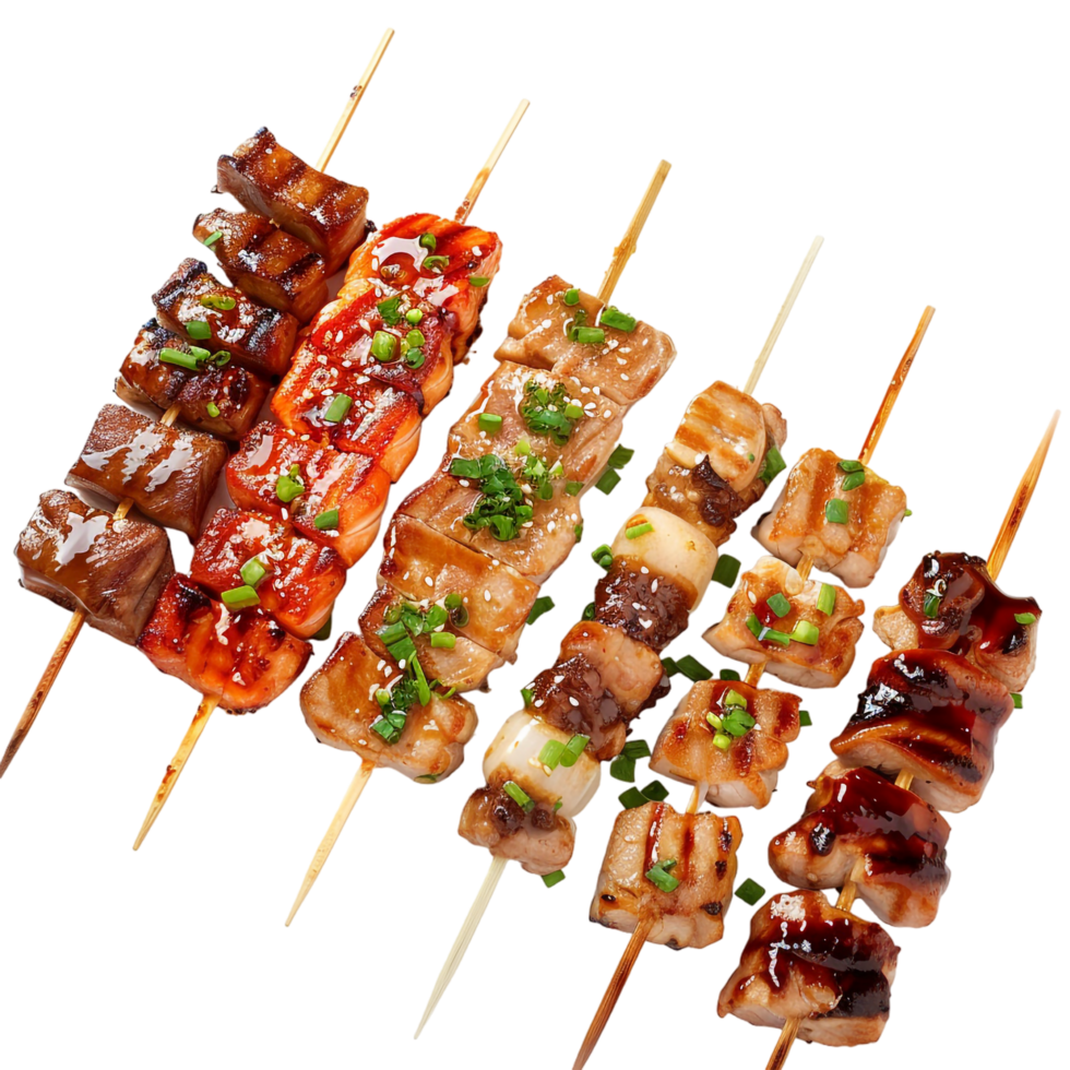 Isolated yakitori on transparent background png