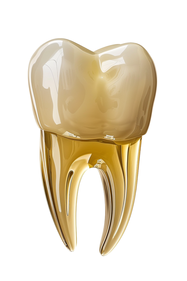 Isolated yellowish tooth on transparent background png