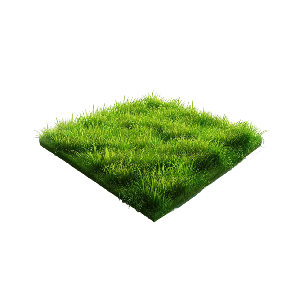 Isometric empty grass field with sky and clouds png