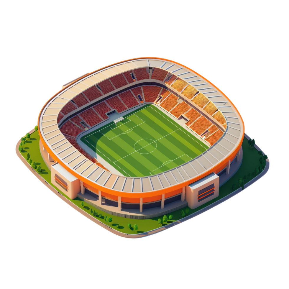 Isometric stadium isolated on transparent background png