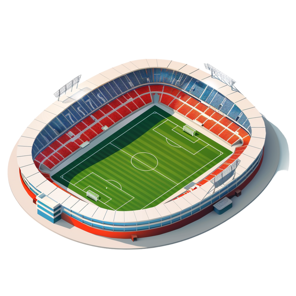 Isometric stadium isolated on transparent background png