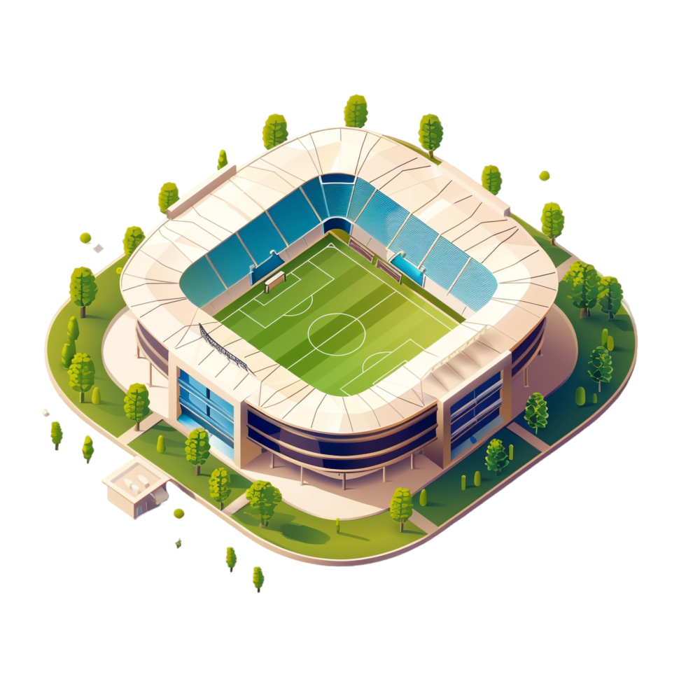 Isometric stadium isolated on transparent background png