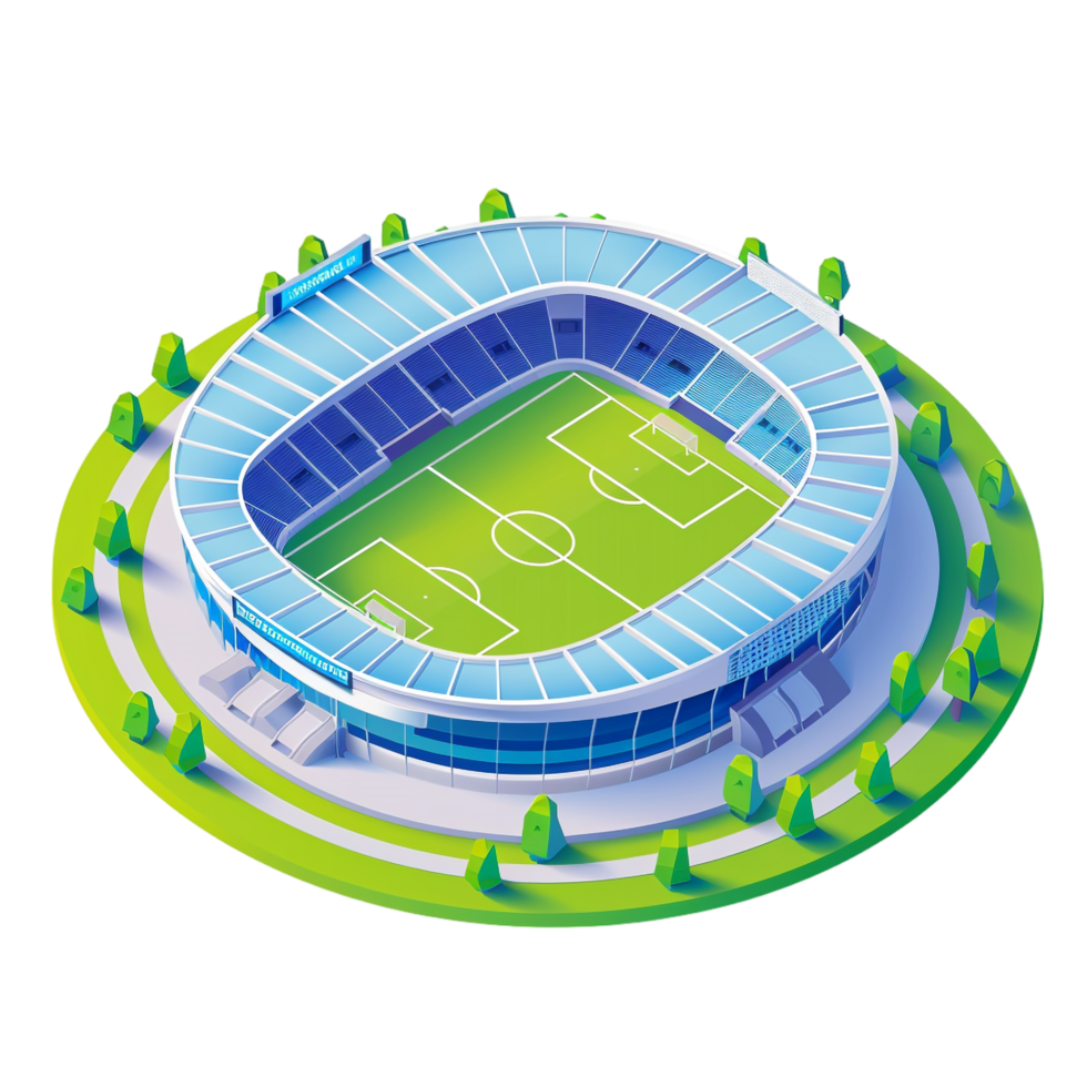 Isometric stadium isolated on transparent background png