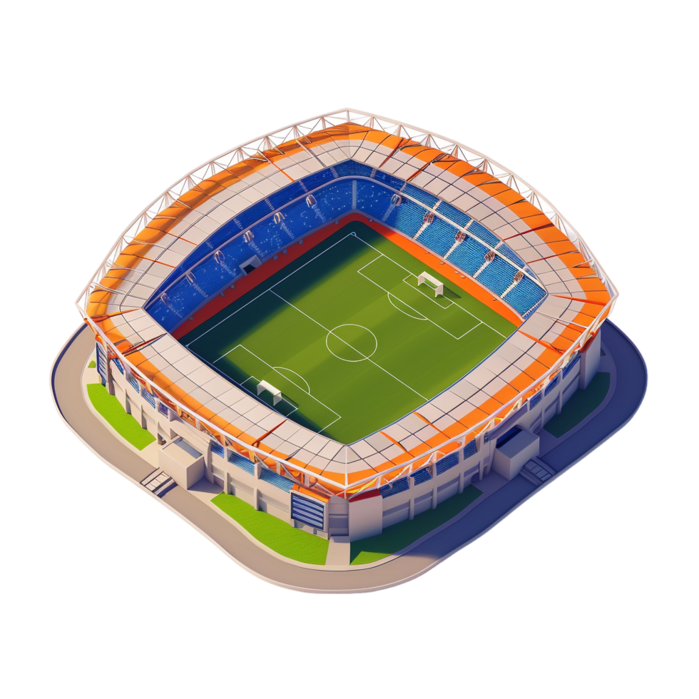 Isometric stadium isolated on transparent background png