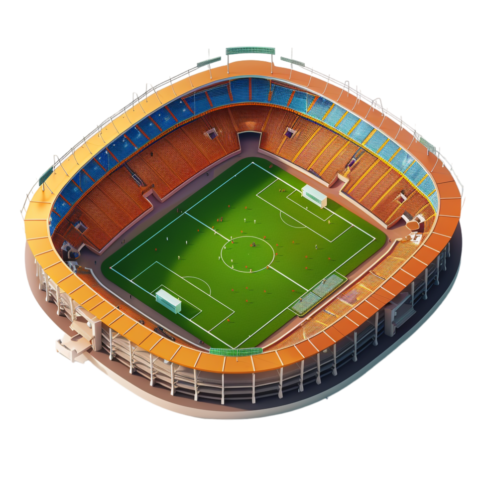 Isometric stadium isolated on transparent background png