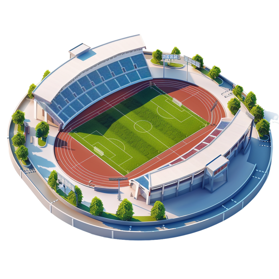 Isometric stadium isolated on transparent background png