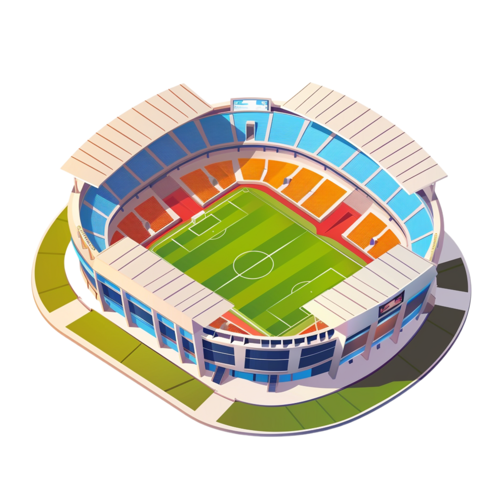 Isometric stadium isolated on transparent background png