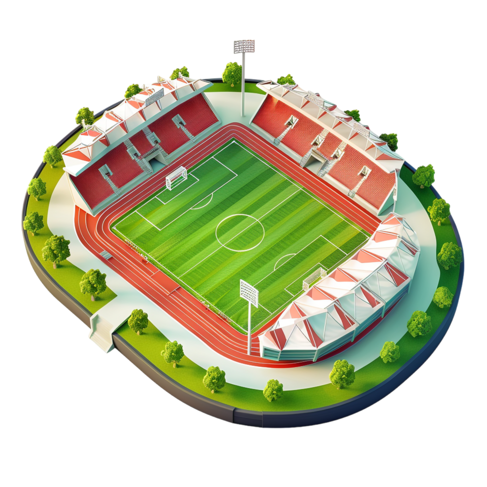 Isometric stadium isolated on transparent background png