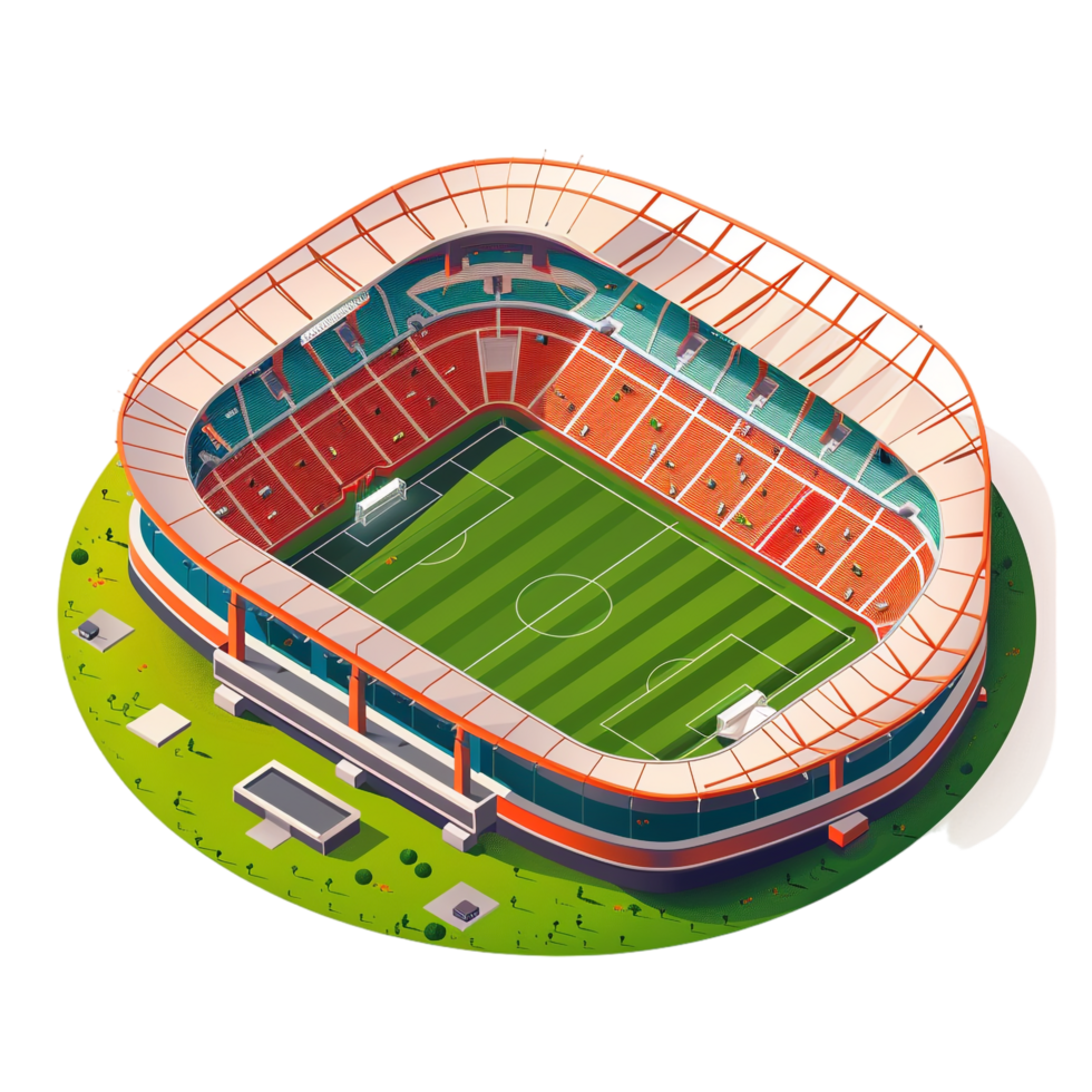 Isometric stadium isolated on transparent background png