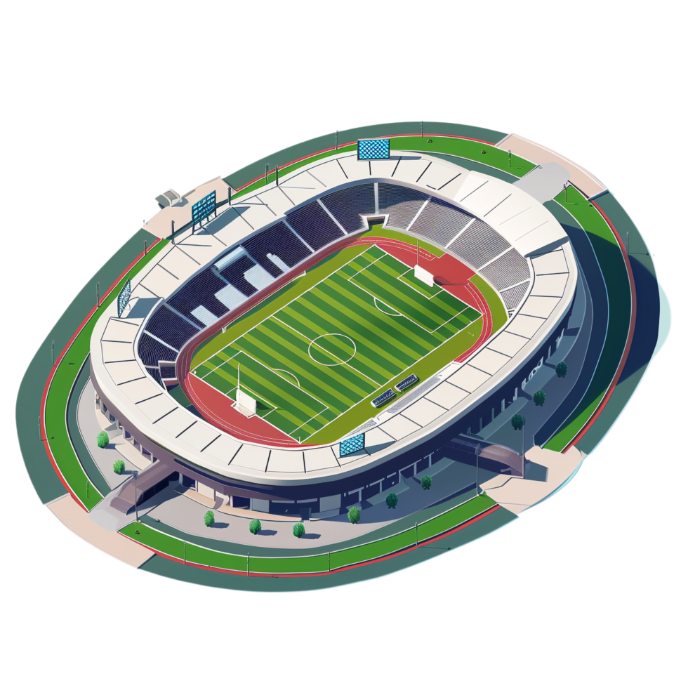 Isometric stadium isolated on transparent background png