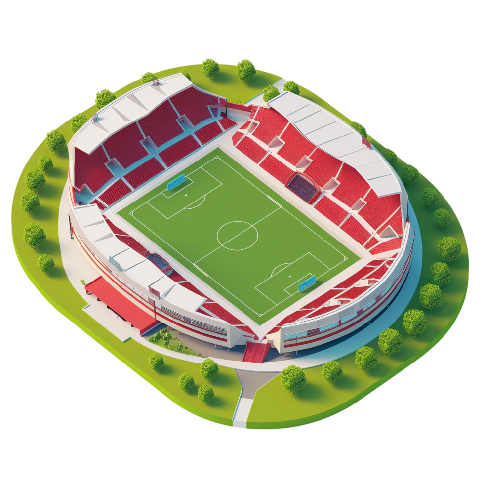 Isometric stadium isolated on transparent background png