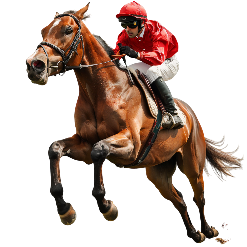 Jockey riding a running horse alone against transparent background 48412050 PNG