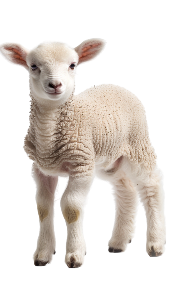 Lamb posing alone against transparent background png