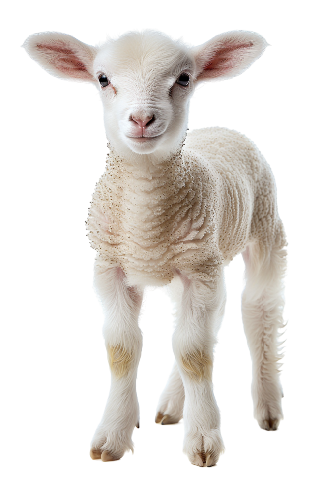 Lamb posing alone against transparent background png
