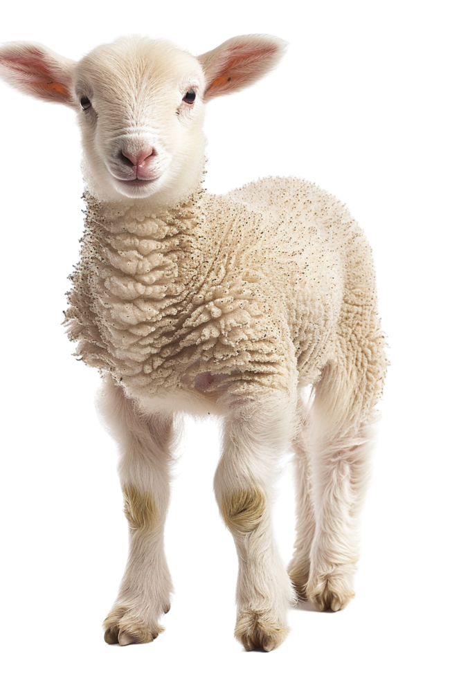 Lamb posing alone against transparent background png