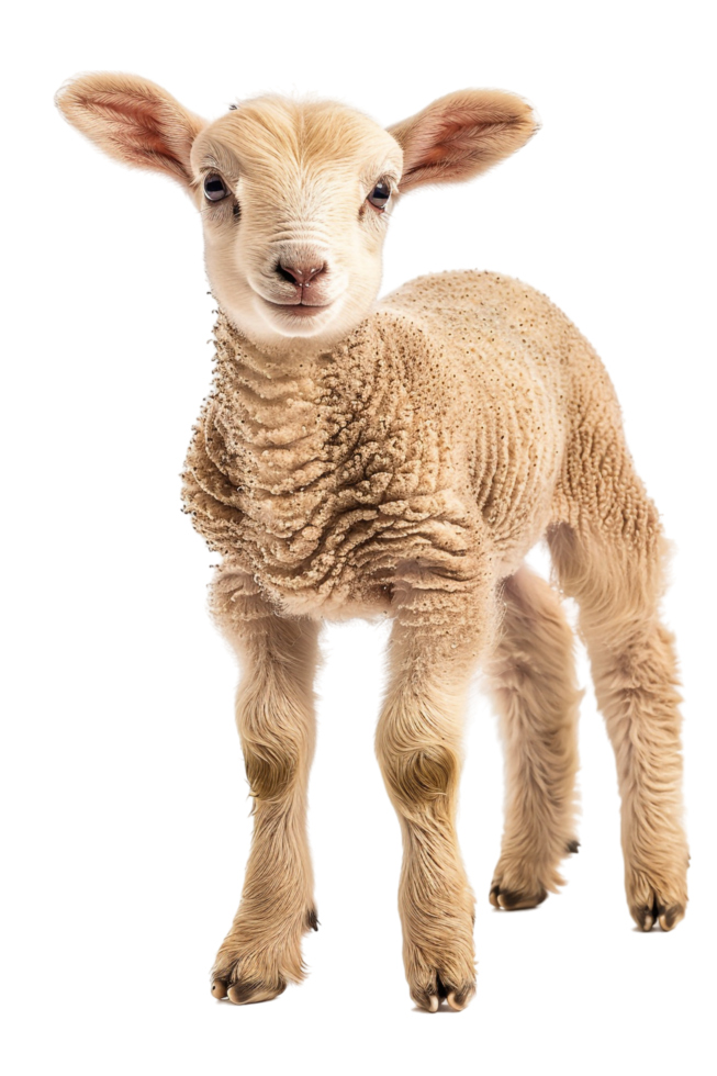Lamb posing alone against transparent background png