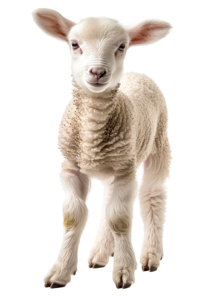 Lamb posing alone against transparent background png