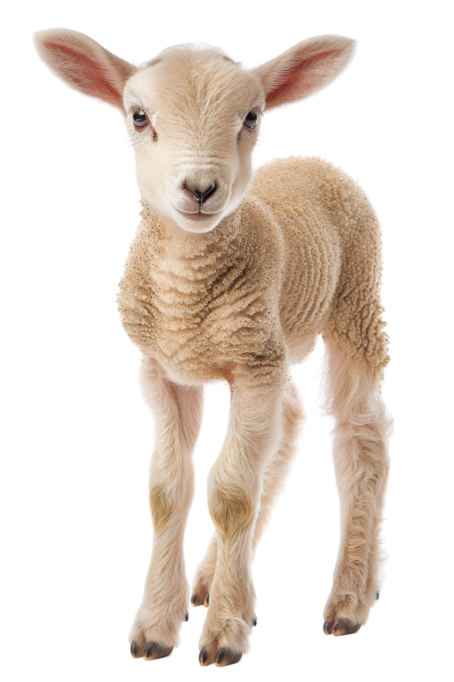 Lamb posing alone against transparent background png