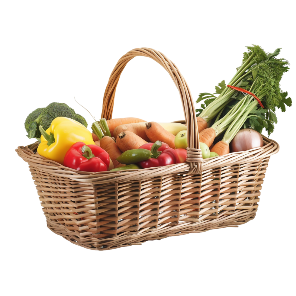 Market basket isolated on transparent png