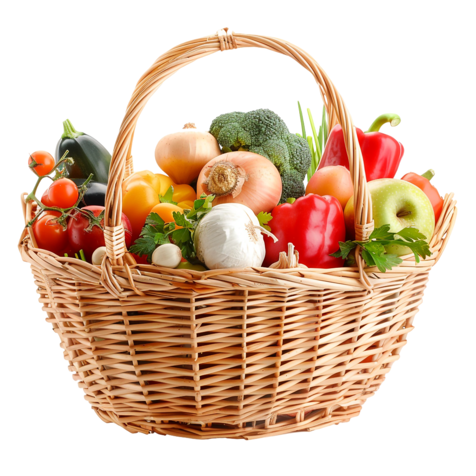 Market basket isolated on transparent png