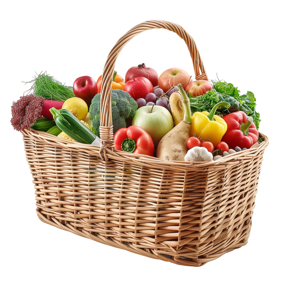 Market basket isolated on transparent png