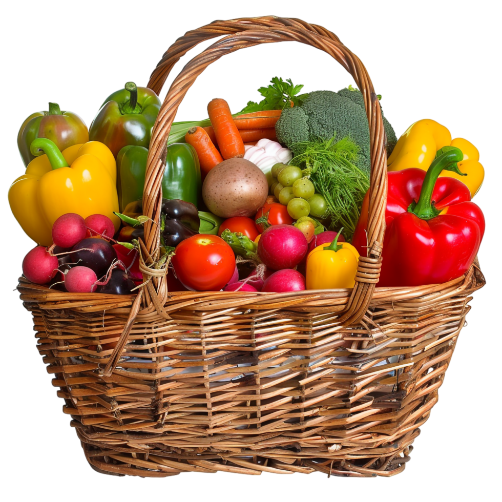 Market basket isolated on transparent png