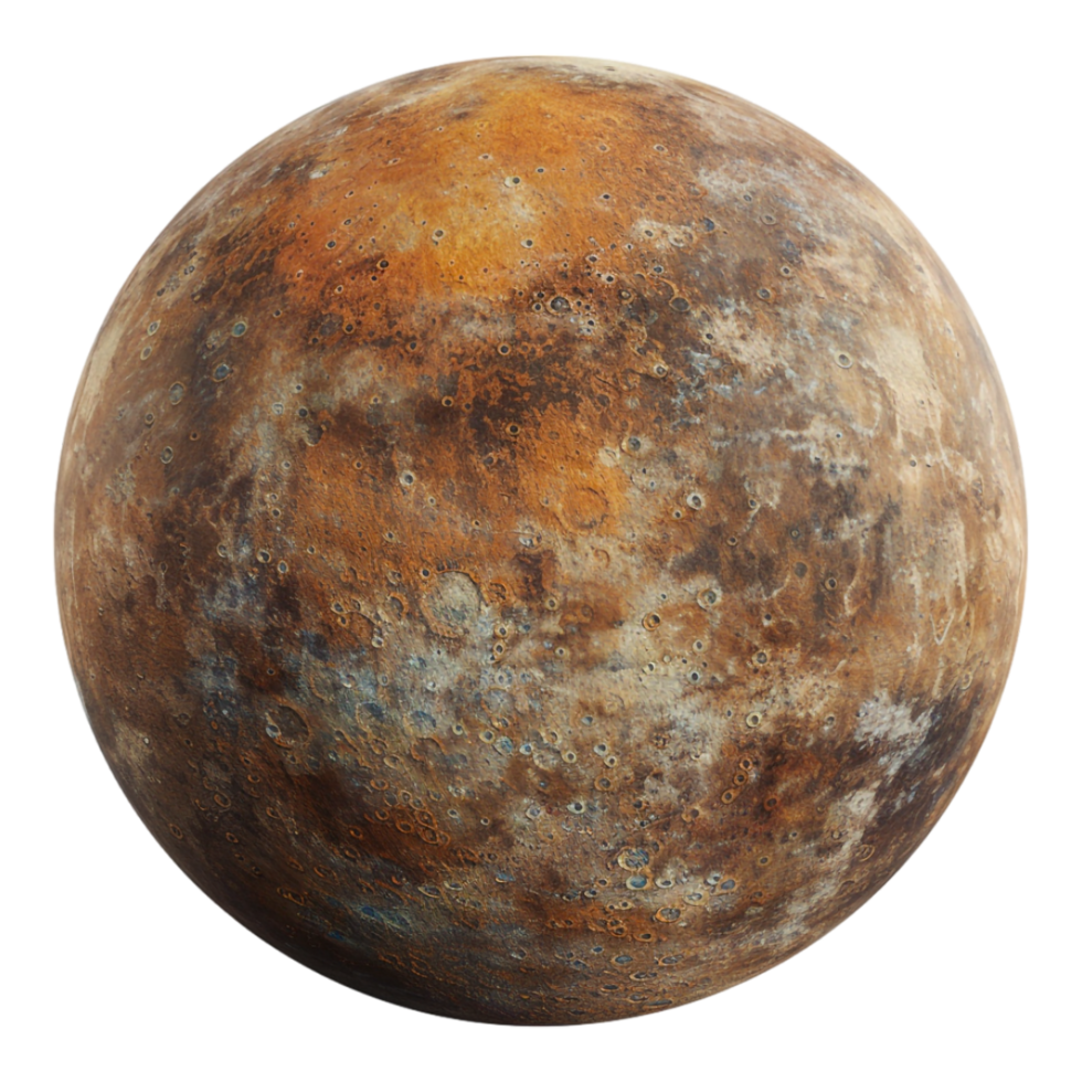 Mercury planet on transparent backdrop png