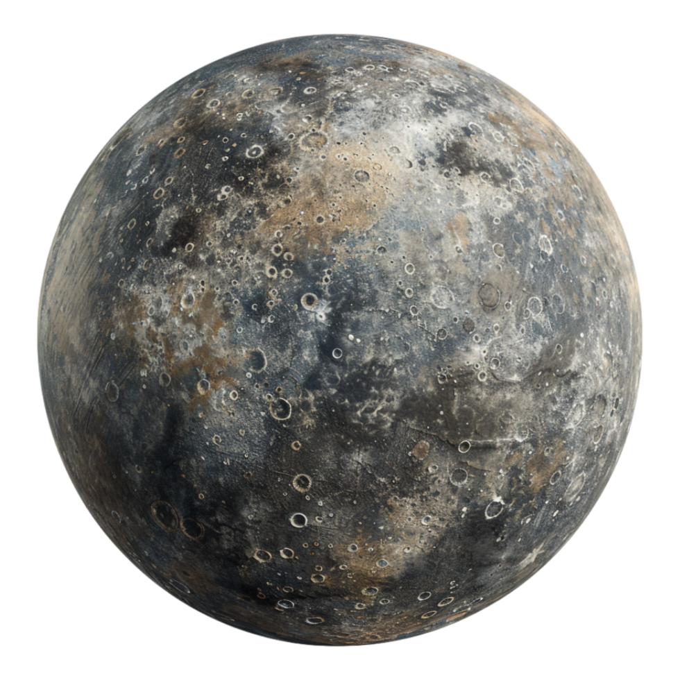 Mercury planet on transparent backdrop png