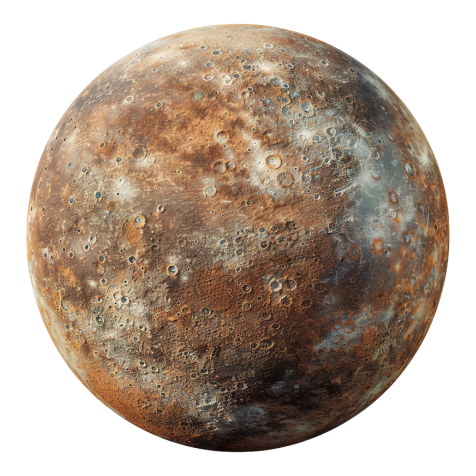 Mercury planet on transparent backdrop png
