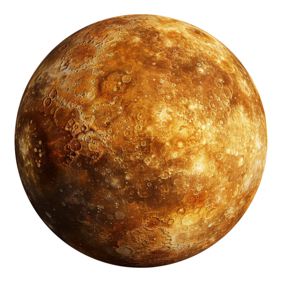Mercury planet on transparent backdrop png