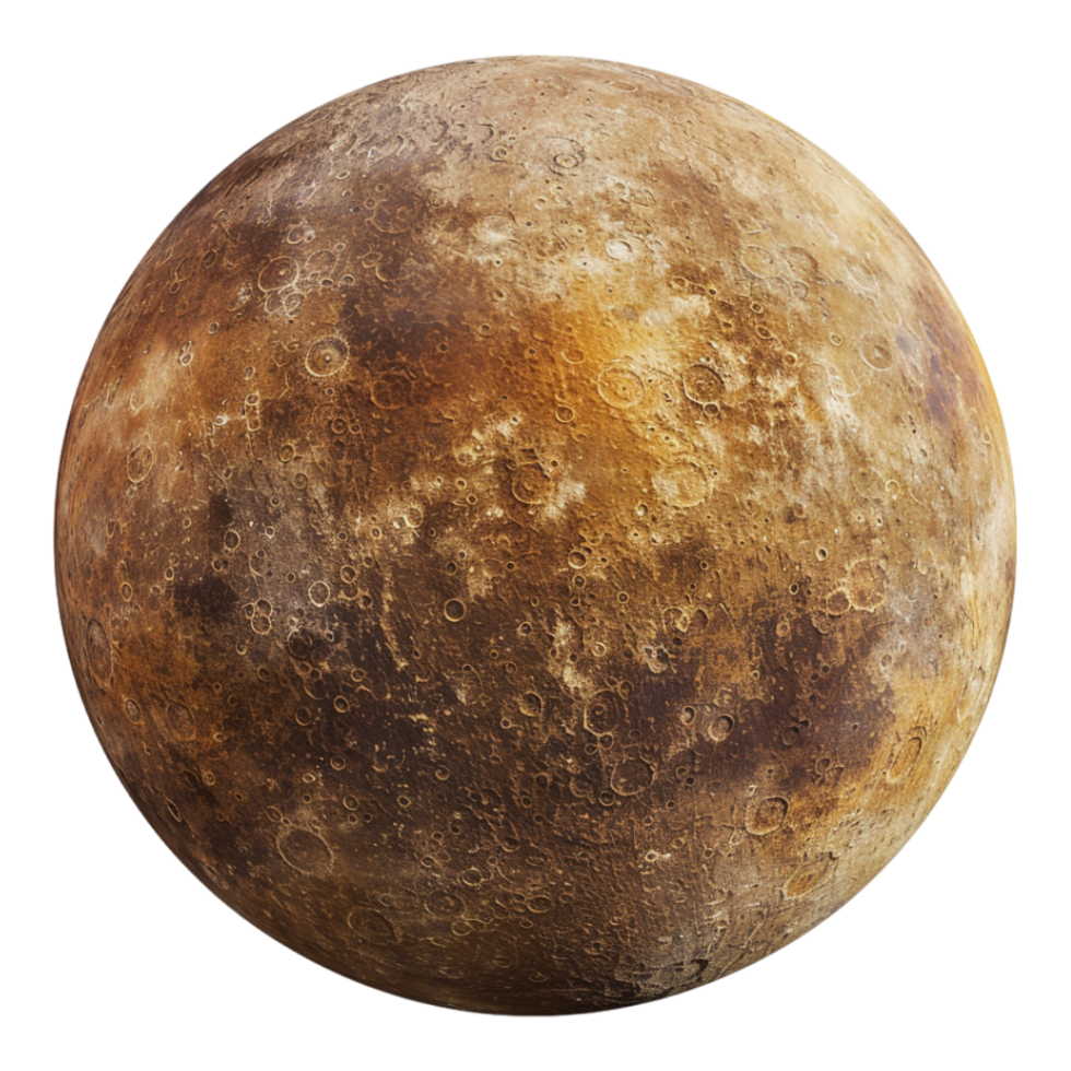 Mercury planet on transparent backdrop png