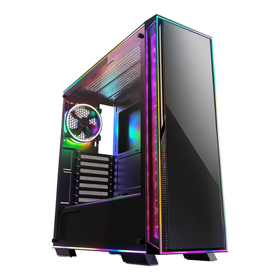 Modern gaming PC isolated on transparent png