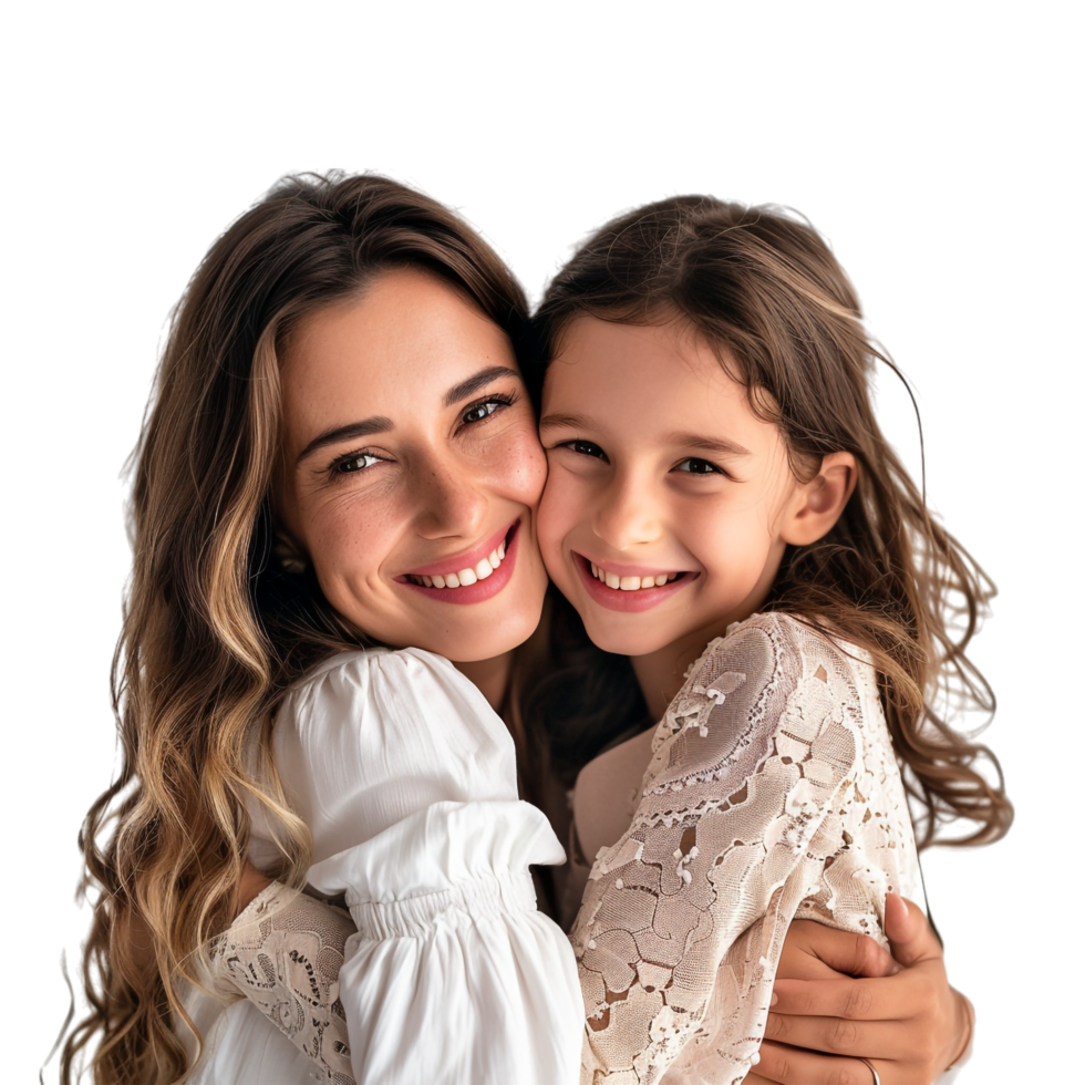 madre y hija abrazo solo en contra transparente antecedentes png