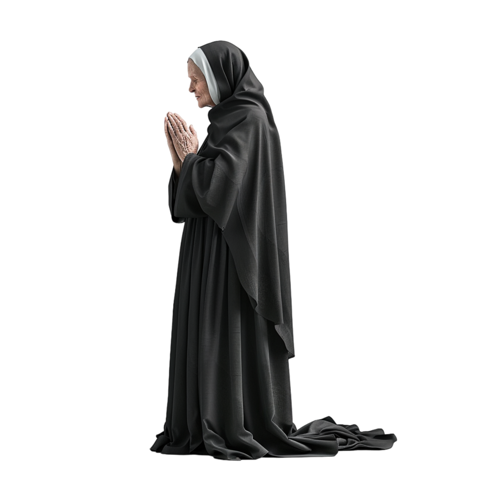 Nun isolated on transparent png