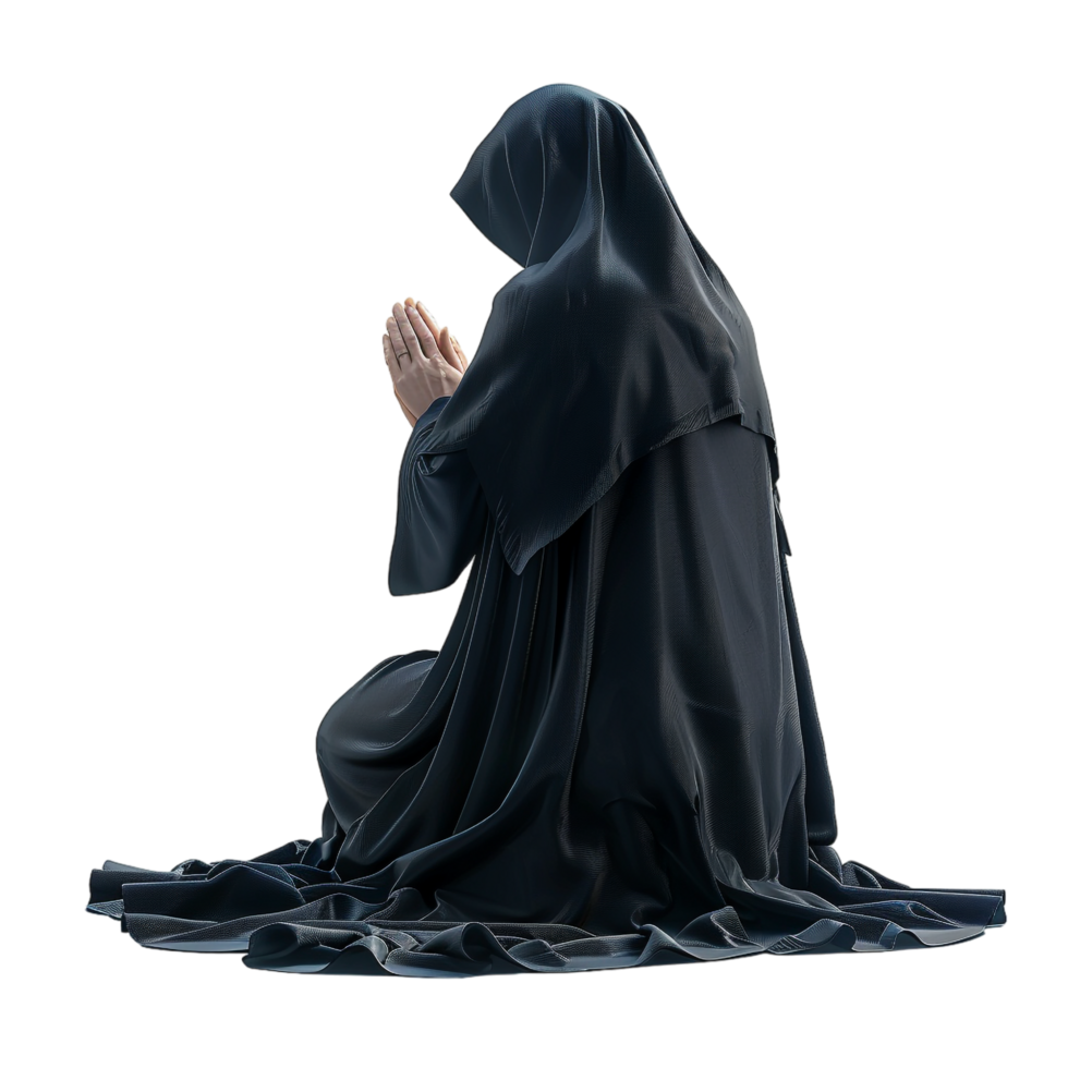 Nun praying isolated on transparent png