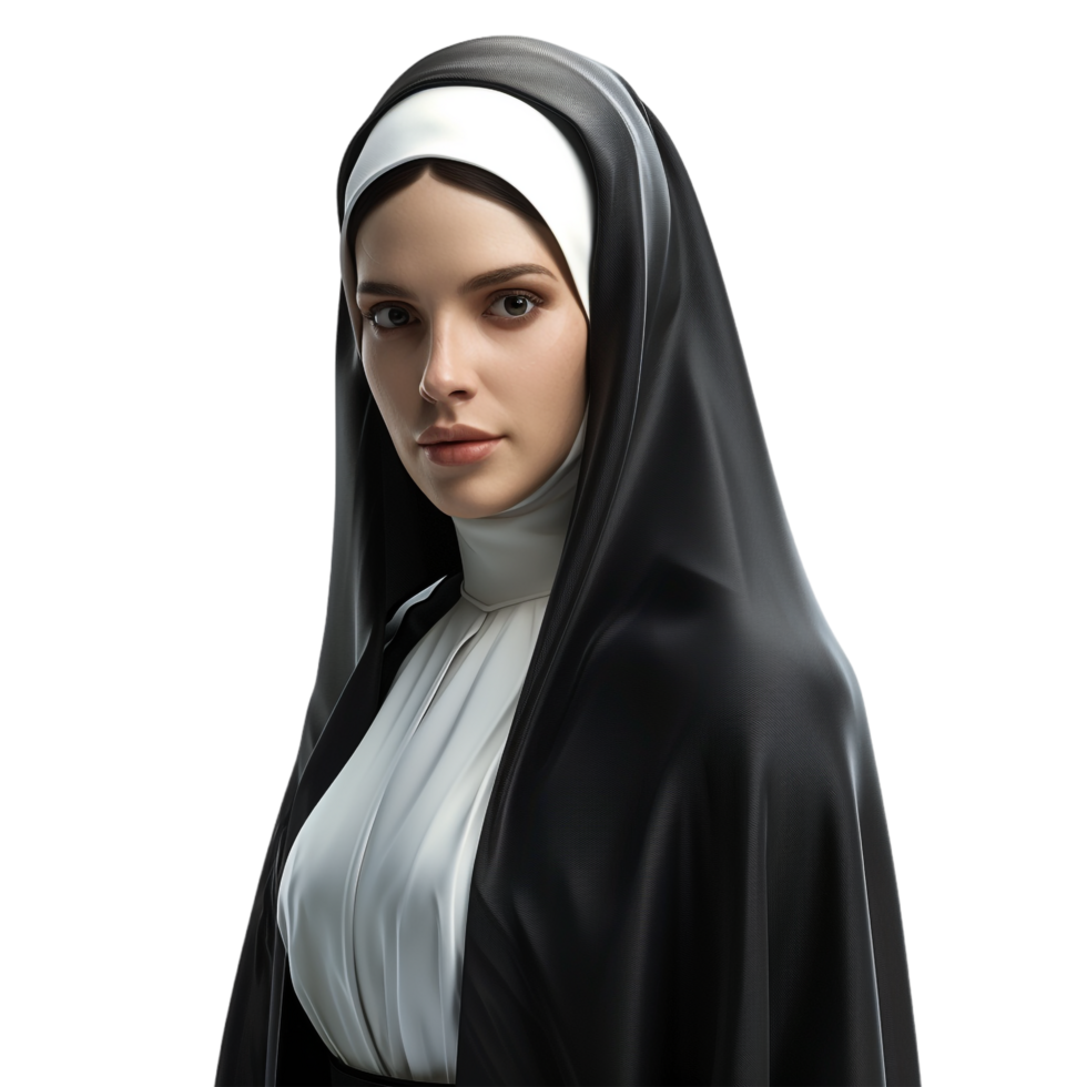 Nun isolated on transparent png
