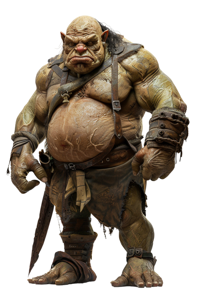Ogre isolated against transparent backdrop png