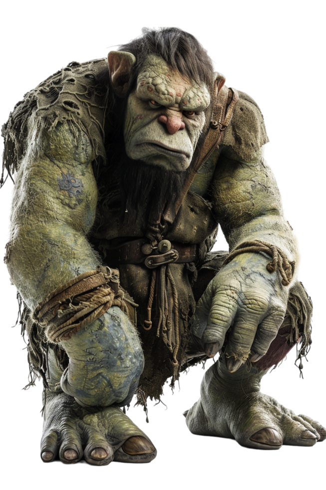 Ogre isolated against transparent backdrop png